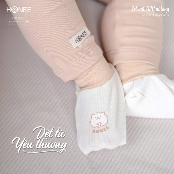 Set mũ BTC nỉ lông Honee 6013