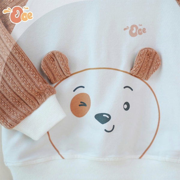 Bộ len dài tay mặt gấu 6112 OOE