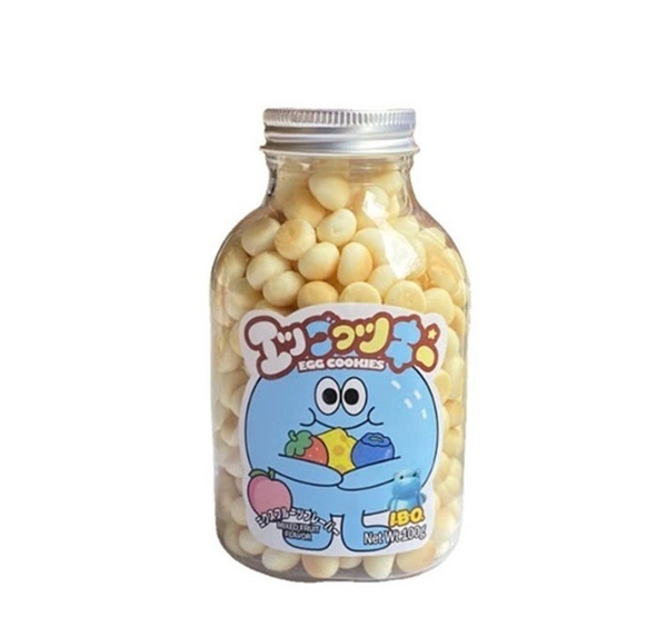 Bánh Bi Trứng Mini IBO Hoa Quả Tổng Hợp (Xanh Da Trời) 6M+