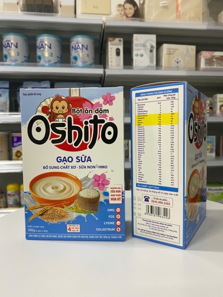 Bột ăn dặm Oshito Gạo sữa lúa mạch 4x50g