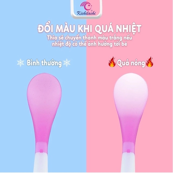 Thìa Mềm Báo Nóng Kichilachi Cho Bé Ăn Dặm (Bán lẻ)