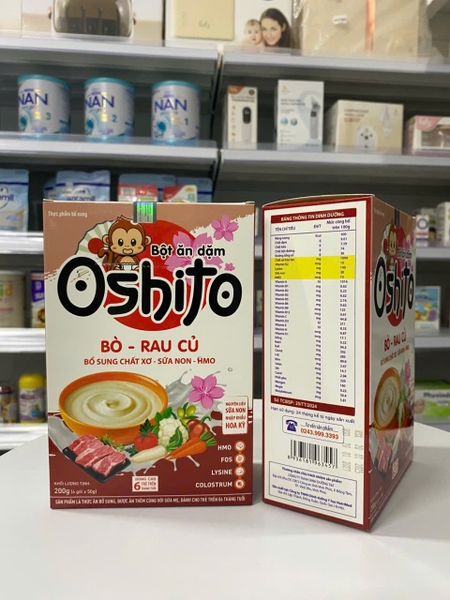 Bột ăn dặm Oshito bò rau củ 4x50g