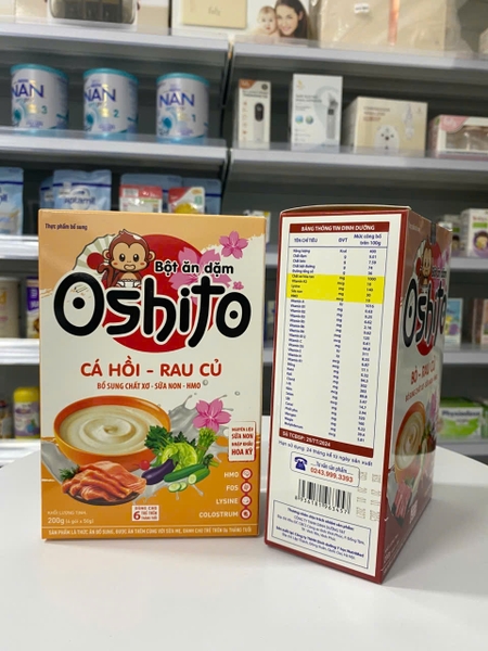 Bột ăn dặm Oshito cá hồi rau củ 4x50g