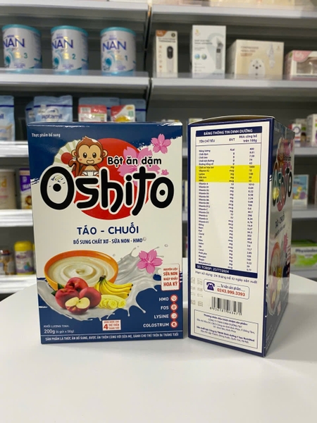Bột ăn dặm Oshito Táo Chuối 4x50g