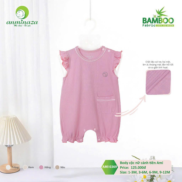 Bộ Body cộc nữ cánh tiên vải tăm tre AMI0369 Anminaza