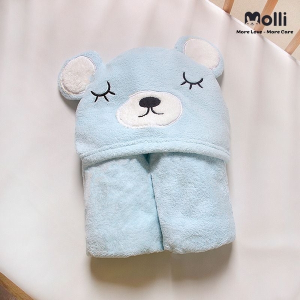 Áo choàng tắm Molli có mũ hình thú 135x80cm