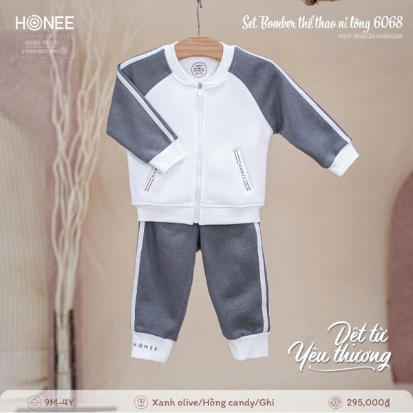 Set Bomber Thể Thao Nỉ Lông Honee 6068