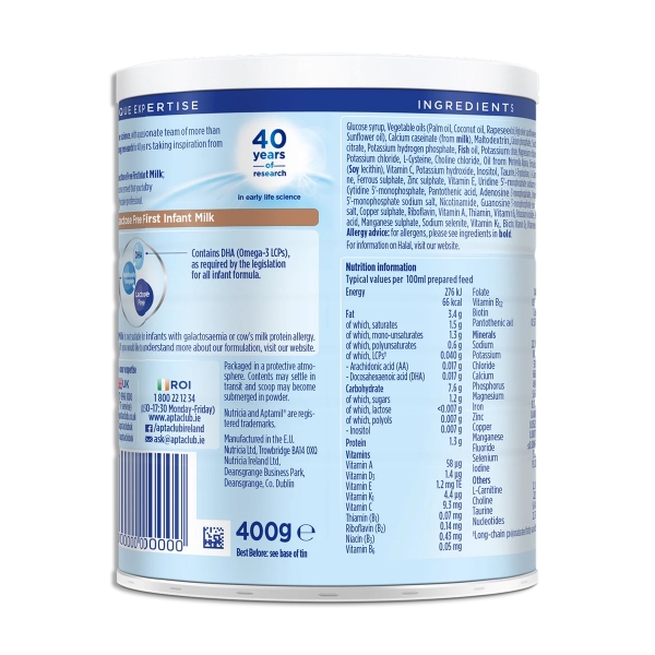 Sữa Aptamil Lactose Free cho trẻ 0-12 tháng 400g