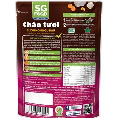 Cháo tươi Sườn non ngũ đậu SG Food 240g (Trên 12 tháng)