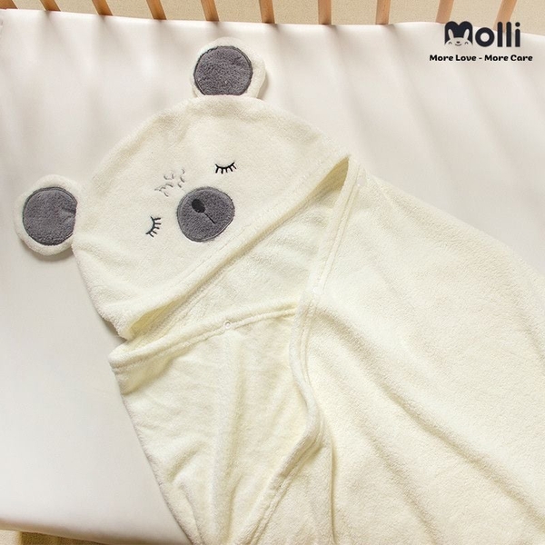 Áo choàng tắm Molli có mũ hình thú 135x80cm