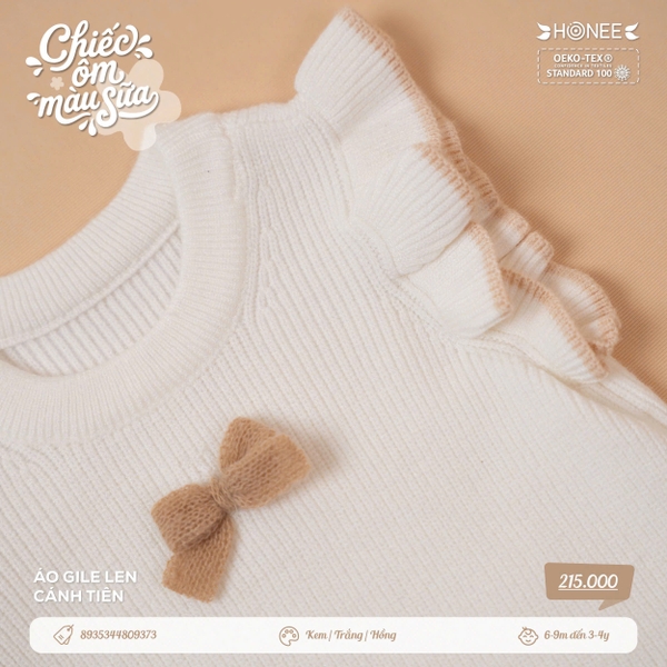 Áo gile len cánh tiên Honee 9373
