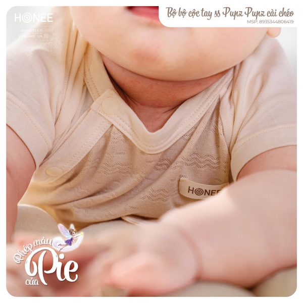 (C2.5) Bộ cộc tay sơ sinh Pupz Pupz cài chéo 6419 Honee