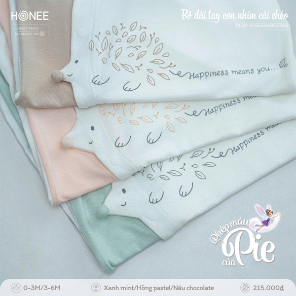 (C1.5) Bộ dài tay con nhím cài chéo 6785 Honee