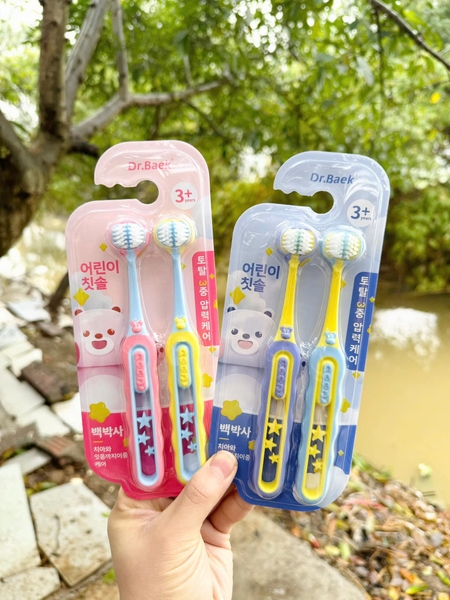 Set 2 bàn chải lông tơ 3 mặt siêu mềm Dr.Baek Hàn Quốc