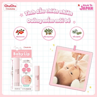 Son dưỡng môi trẻ em Chuchu Baby Lip 3.5g (cho bé từ 0M+)