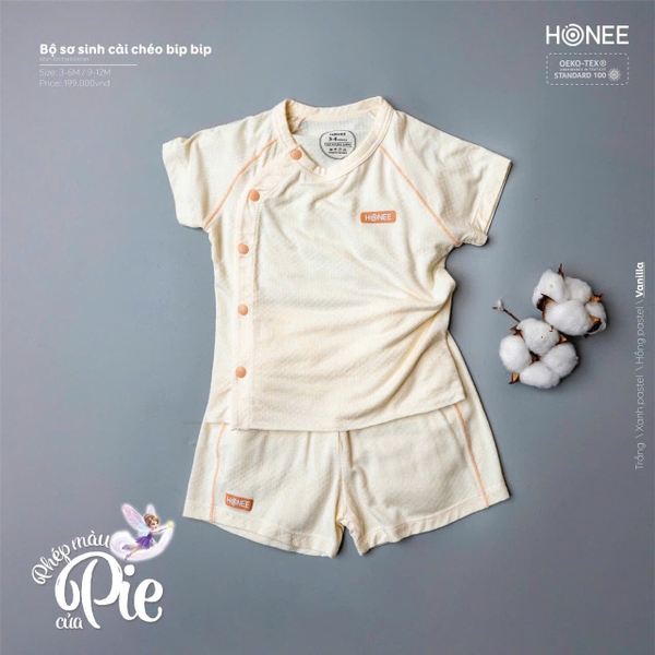 (C2.5) Bộ sơ sinh cài chéo bip bip Honee 6686