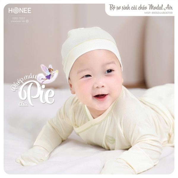 (C2.5) Bộ sơ sinh cài chéo Modal Air 6709 Honee