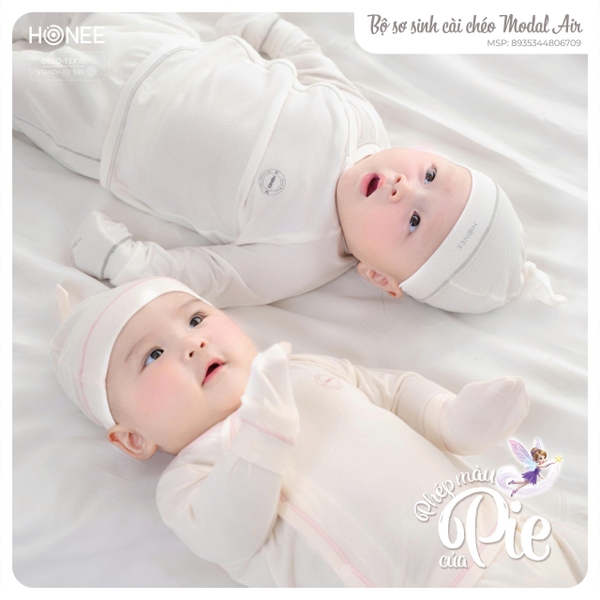 (C2.5) Bộ sơ sinh cài chéo Modal Air 6709 Honee