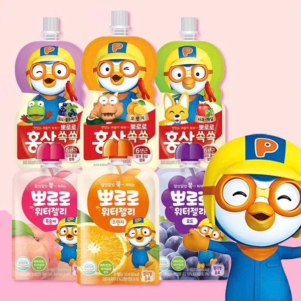 Nước Hồng Sâm Trái Cây Pororo Paldo Hàn Quốc 100ml - Vị Cam (1Y+)