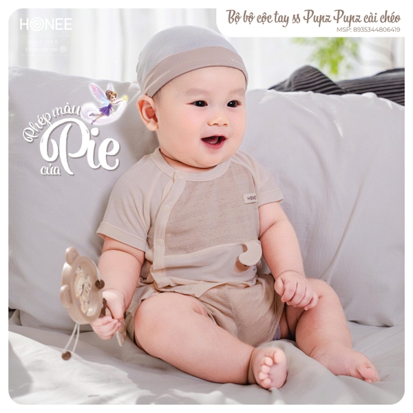 (C2.5) Bộ cộc tay sơ sinh Pupz Pupz cài chéo 6419 Honee