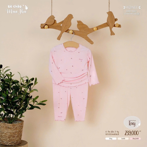 Bộ dài tay bé gái Rosy Honee 8628
