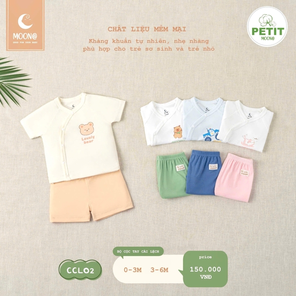 Bộ cộc tay Moon@ cài lệch