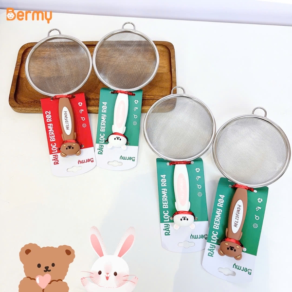 Rây lọc cán gấu, thỏ Bermy 8cm (họa tiết ngẫu nhiên)