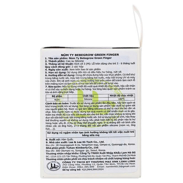 Núm ty bình sữa Greenfinger Bebegrow - Size M (3-6 tháng) - Set 2