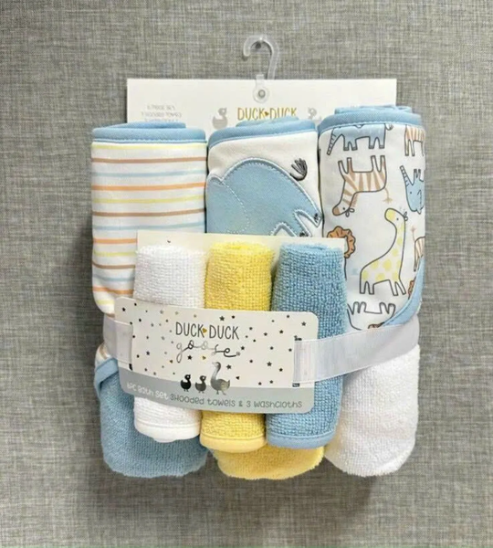Set 3 Ủ + 3 Khăn Mặt cao cấp Duck Duck (71x71cm & 22x22cm) màu ngẫu nhiên