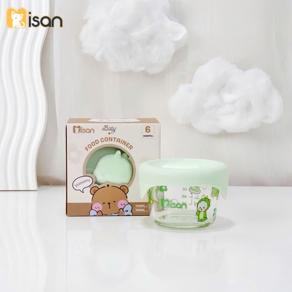 Hũ thủy tinh ăn dặm khởi đầu dáng vuông Misan MS057A
