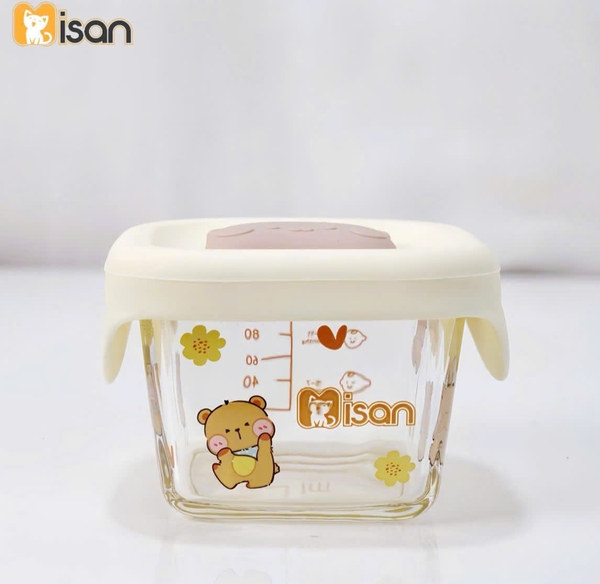 Hũ thủy tinh ăn dặm khởi đầu dáng vuông Misan MS057A