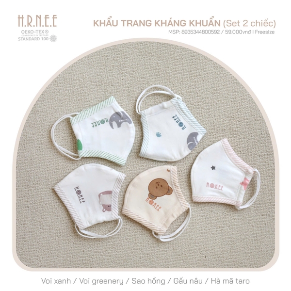 Khẩu trang kháng khuẩn Honee (Set 2 chiếc)