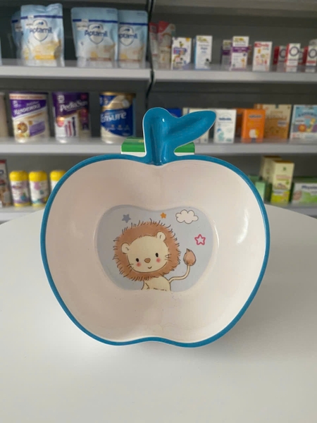 Bát phíp ăn dặm Baby-K Hàn Quốc hình quả táo (13x10.5xH6cm) màu ngẫu nhiên