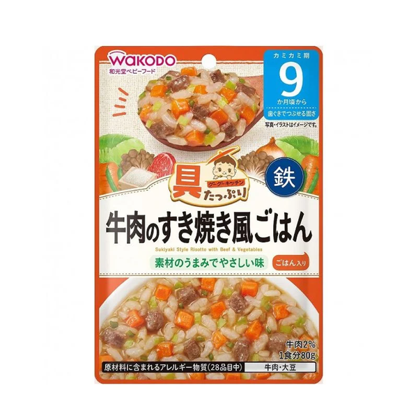Cháo Wakodo số 9 vị Bò Rau Củ 80g cho bé trên 9 tháng