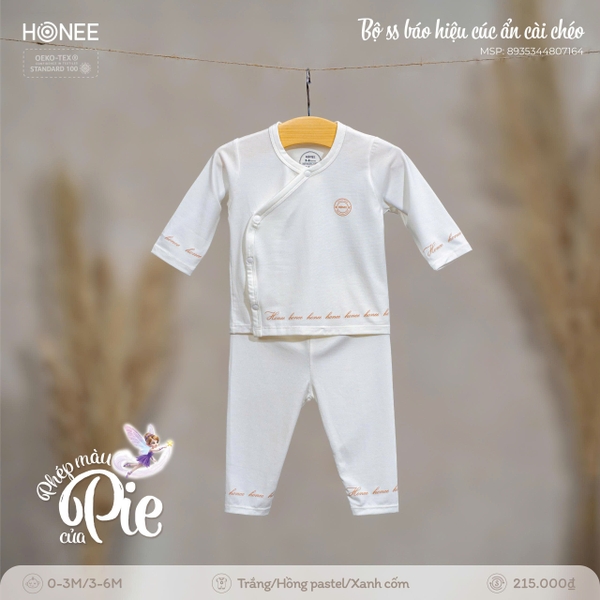 (C1.5) Bộ sơ sinh báo hiệu cúc ẩn cài chéo 7164 Honee