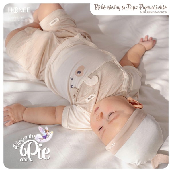 (C2.5) Bộ cộc tay sơ sinh Pupz Pupz cài chéo 6419 Honee