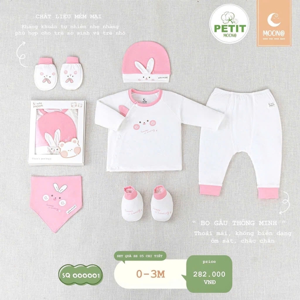 Set quà sơ sinh Moon cho bé 0-3 tháng