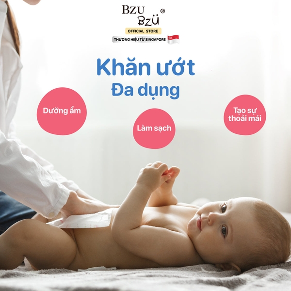 Khăn ướt dịu nhẹ Bzu Bzu 80 tờ