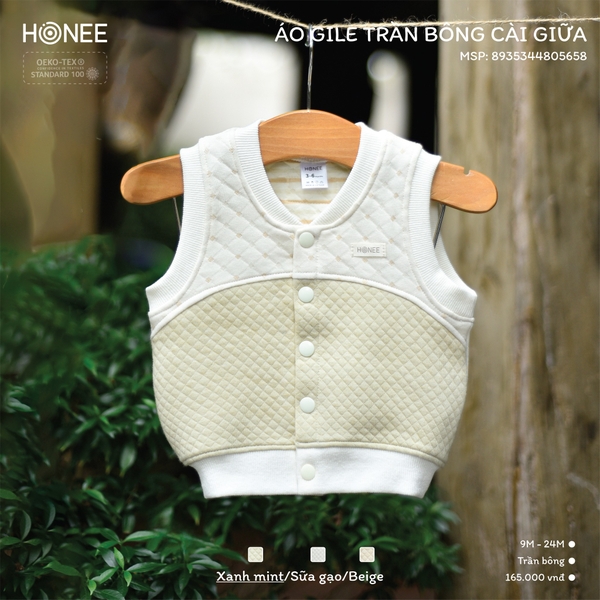 Áo Gile trần bông cài giữa 5658 Honee