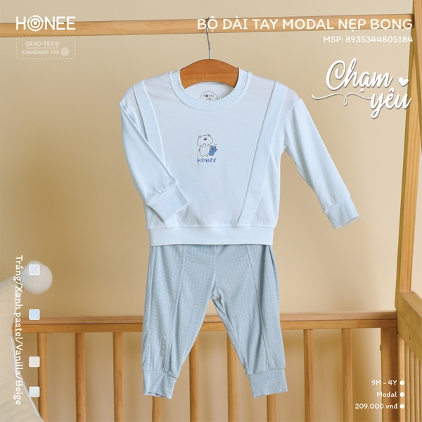 ('C8.5) Bộ dài tay Modal nẹp bong Honee