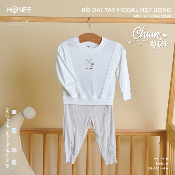 ('C8.5) Bộ dài tay Modal nẹp bong Honee