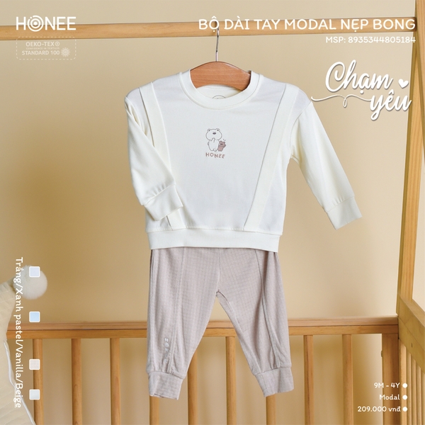 ('C8.5) Bộ dài tay Modal nẹp bong Honee
