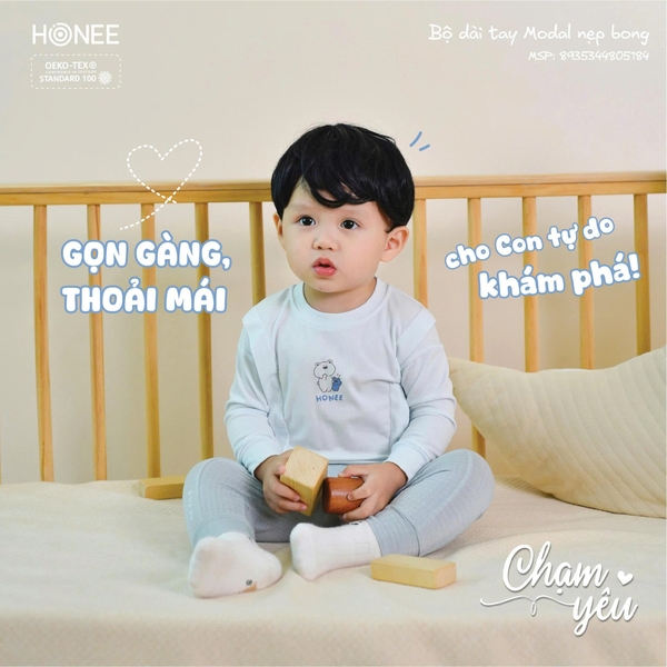 ('C8.5) Bộ dài tay Modal nẹp bong Honee