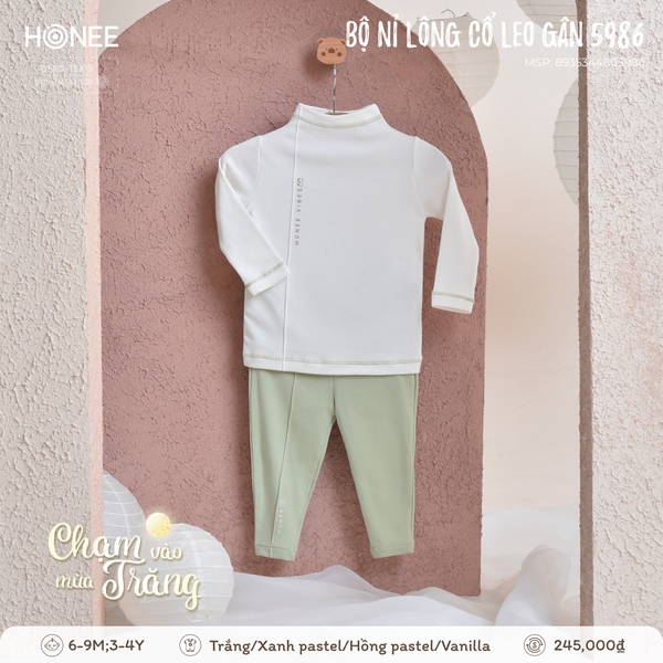 (DHV) Bộ nỉ lông cổ leo gân 5986 Honee