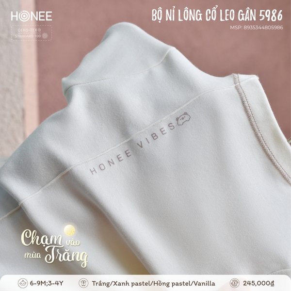 (DHV) Bộ nỉ lông cổ leo gân 5986 Honee