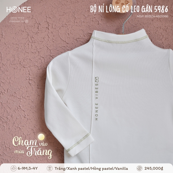 (DHV) Bộ nỉ lông cổ leo gân 5986 Honee