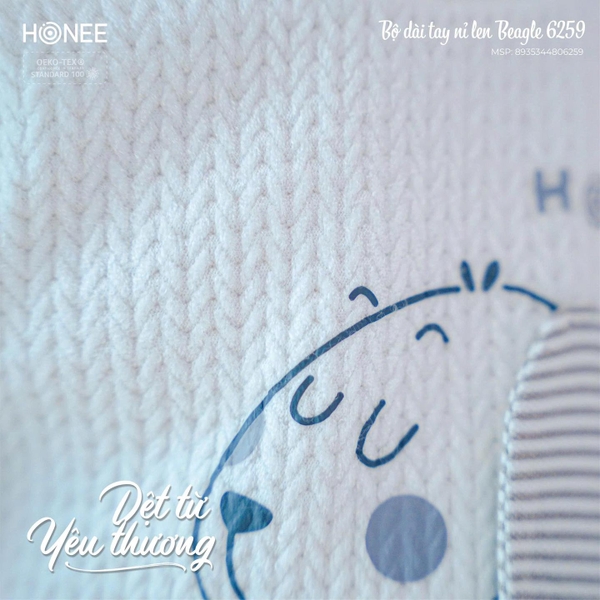 Bộ dài tay nỉ len Beagle Honee 6259