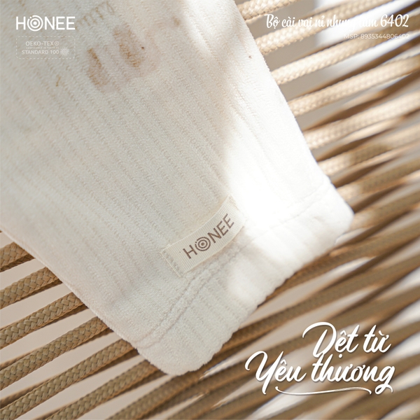 (DHV) Bộ cài vai nỉ nhung tăm Honee 6402