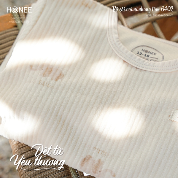 (DHV) Bộ cài vai nỉ nhung tăm Honee 6402