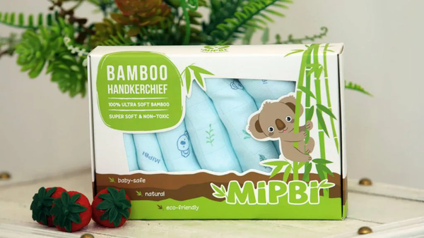 Khăn sữa sợi tre 3 lớp Mipbi 30x30cm (hộp 6 cái, màu ngẫu nhiên)